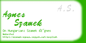 agnes szamek business card